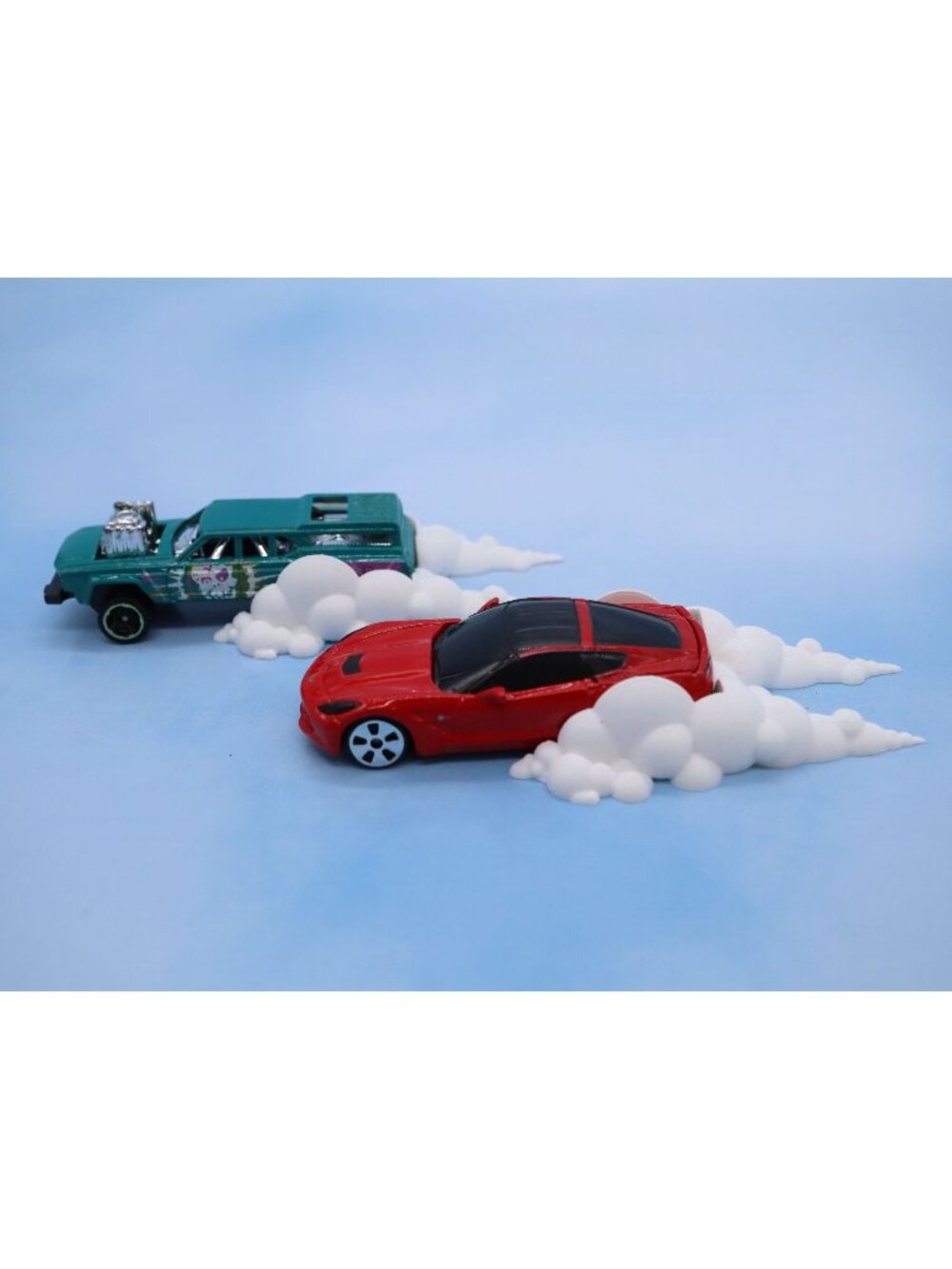 Set of 2 Burnout Peel Out Smoke for 1:64 Scale Diecast Vehicles - Choice of Size